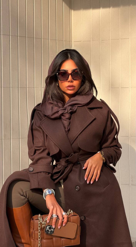 پالتو بلند زنانه برند الین مدل رویال جنس فوتر کوبیده